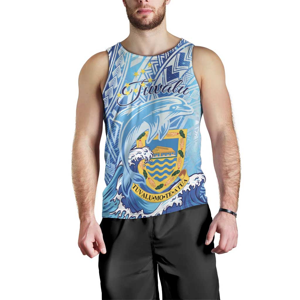 Tuvalu mo te Atua Men Tank Top Tuvalu Dolphin Polynesian Pattern LT01 - Polynesian Pride