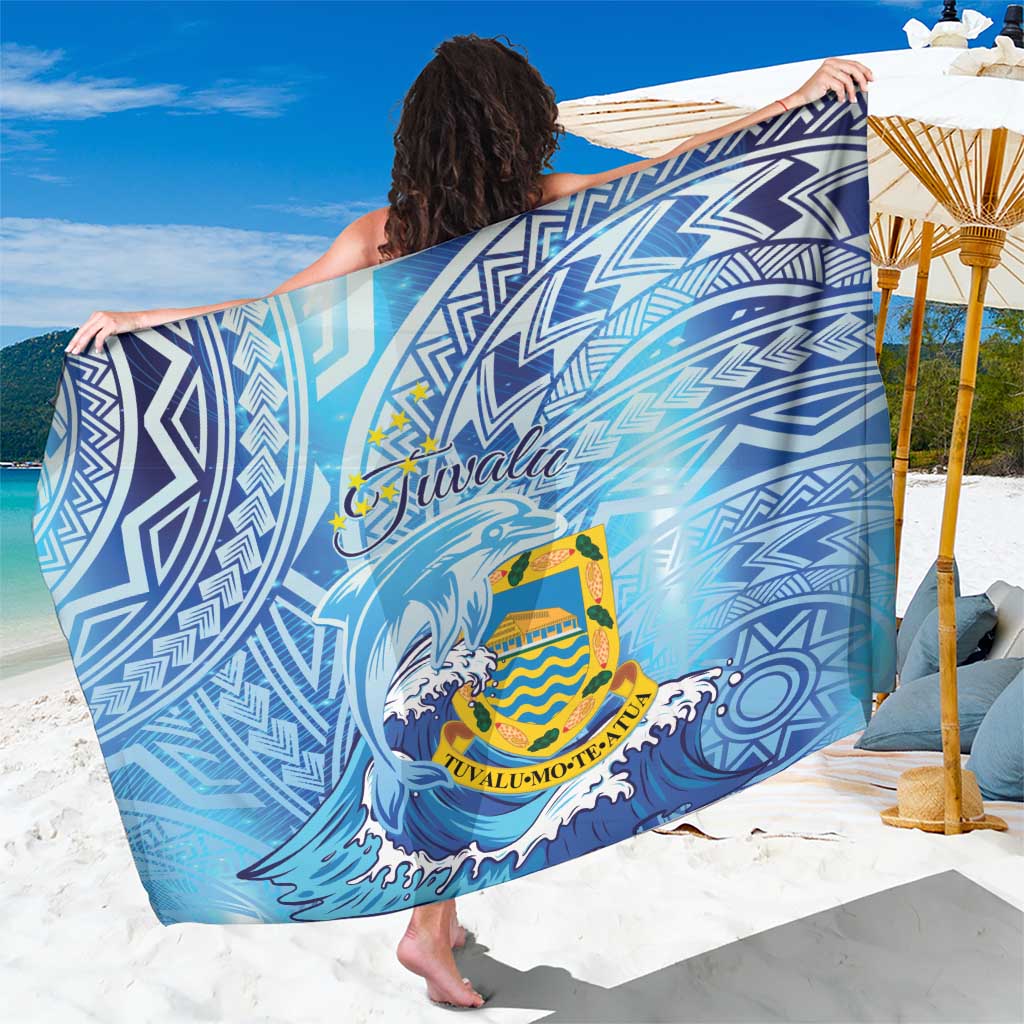Tuvalu mo te Atua Sarong Tuvalu Dolphin Polynesian Pattern LT01 One Size 44 x 66 inches Blue - Polynesian Pride