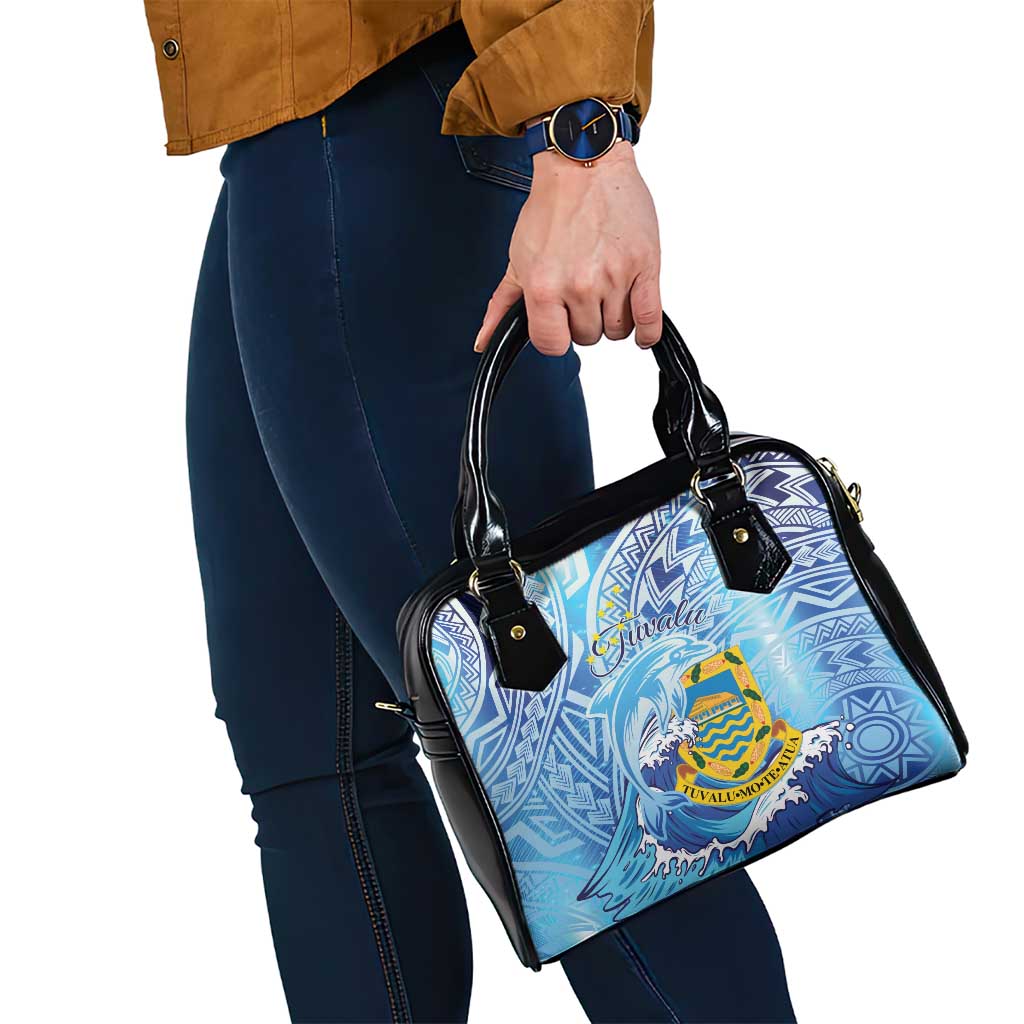Tuvalu mo te Atua Shoulder Handbag Tuvalu Dolphin Polynesian Pattern LT01 - Polynesian Pride