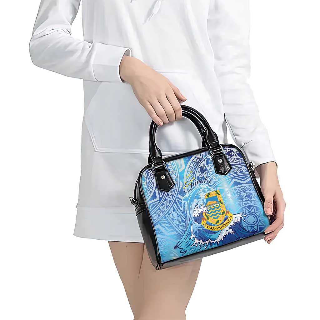 Tuvalu mo te Atua Shoulder Handbag Tuvalu Dolphin Polynesian Pattern LT01 - Polynesian Pride