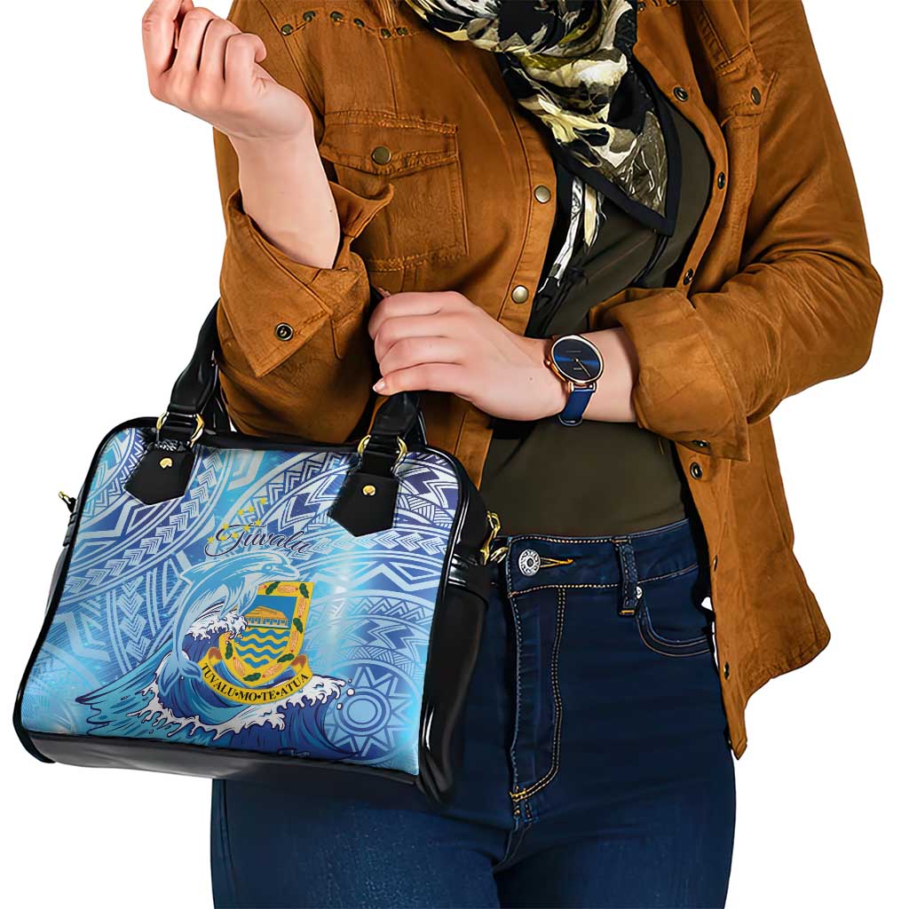 Tuvalu mo te Atua Shoulder Handbag Tuvalu Dolphin Polynesian Pattern LT01 - Polynesian Pride