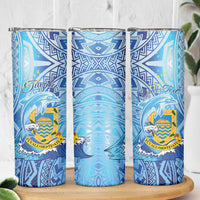 Tuvalu mo te Atua Skinny Tumbler Tuuvalu Dolphin Polynesian Pattern LT01 - Polynesian Pride