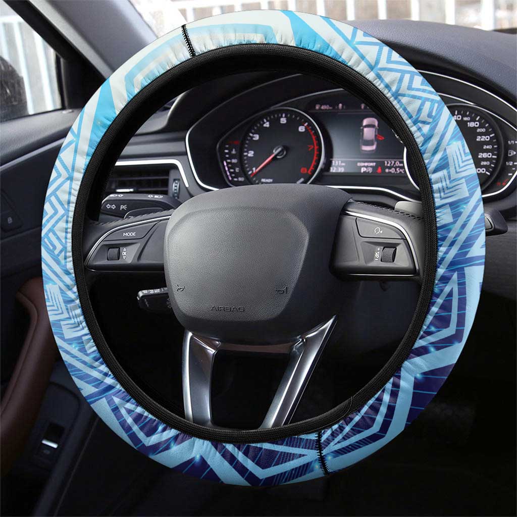Tuvalu mo te Atua Steering Wheel Cover Tuvalu Dolphin Polynesian Pattern LT01 - Polynesian Pride