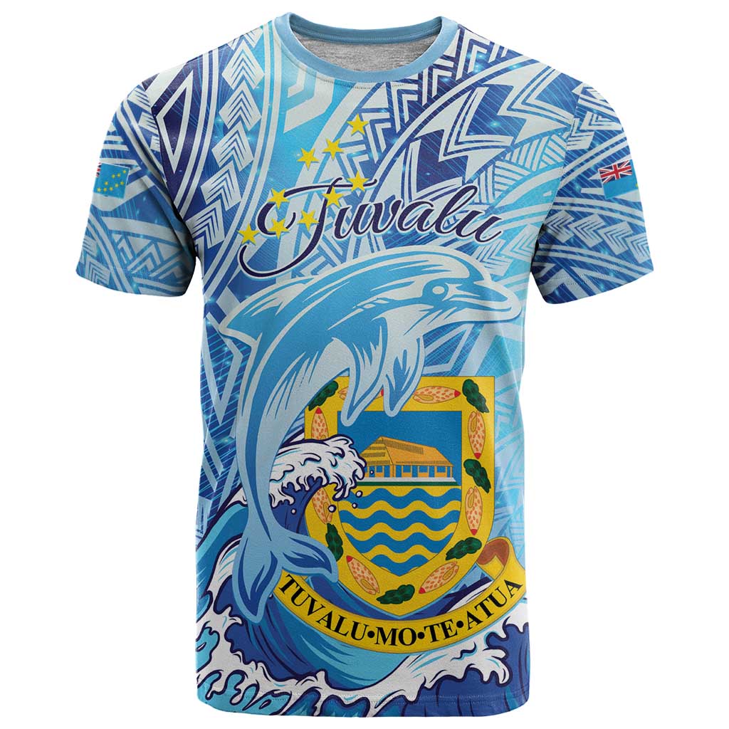 Tuvalu mo te Atua T Shirt Tuvalu Dolphin Polynesian Pattern