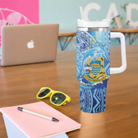 Tuvalu mo te Atua Tumbler With Handle Tuuvalu Dolphin Polynesian Pattern LT01 - Polynesian Pride