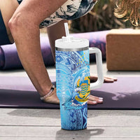 Tuvalu mo te Atua Tumbler With Handle Tuuvalu Dolphin Polynesian Pattern LT01 - Polynesian Pride