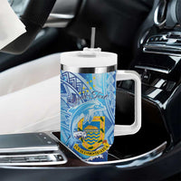 Tuvalu mo te Atua Tumbler With Handle Tuuvalu Dolphin Polynesian Pattern LT01 - Polynesian Pride