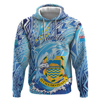 Tuvalu mo te Atua Zip Hoodie Tuvalu Dolphin Polynesian Pattern LT01 Pullover Hoodie Blue - Polynesian Pride
