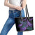 In September We Wear Teal And Purple Leather Tote Bag Magic Ribbon Semicolon