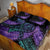 In September We Wear Teal And Purple Quilt Bed Set Magic Ribbon Semicolon