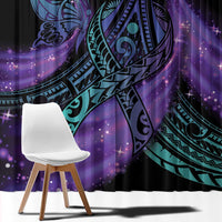 In September We Wear Teal And Purple Window Curtain Magic Ribbon Semicolon LT01 - Polynesian Pride