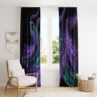 In September We Wear Teal And Purple Window Curtain Magic Ribbon Semicolon LT01 - Polynesian Pride
