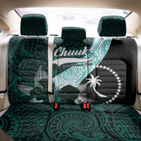 Chuuk Constitution Day Back Car Seat Cover Hibiscus Turquoise Pattern LT01 - Polynesian Pride