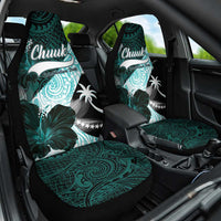 Chuuk Constitution Day Car Seat Cover Hibiscus Turquoise Pattern LT01 One Size Turquoise - Polynesian Pride