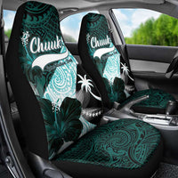 Chuuk Constitution Day Car Seat Cover Hibiscus Turquoise Pattern LT01 - Polynesian Pride