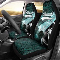 Chuuk Constitution Day Car Seat Cover Hibiscus Turquoise Pattern LT01 - Polynesian Pride