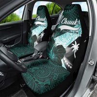 Chuuk Constitution Day Car Seat Cover Hibiscus Turquoise Pattern LT01 - Polynesian Pride