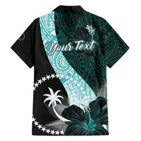 Chuuk Constitution Day Hawaiian Shirt Hibiscus Turquoise Pattern LT01 - Polynesian Pride
