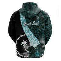 Chuuk Constitution Day Hoodie Hibiscus Turquoise Pattern LT01 - Polynesian Pride