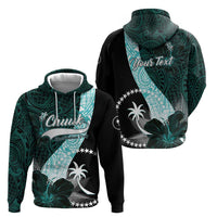 Chuuk Constitution Day Hoodie Hibiscus Turquoise Pattern LT01 - Polynesian Pride