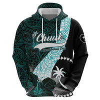 Chuuk Constitution Day Hoodie Hibiscus Turquoise Pattern LT01 - Polynesian Pride