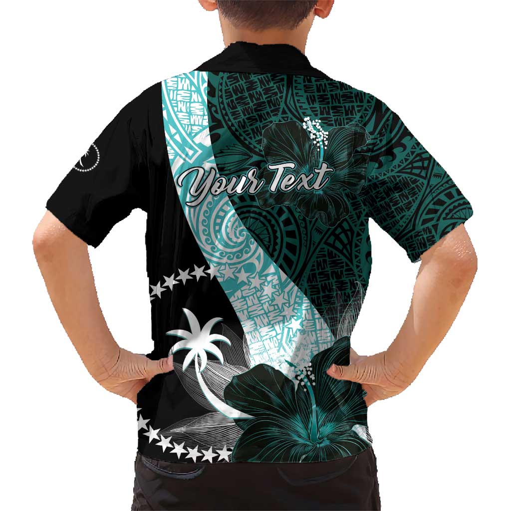 Chuuk Constitution Day Kid Hawaiian Shirt Hibiscus Turquoise Pattern LT01 - Polynesian Pride