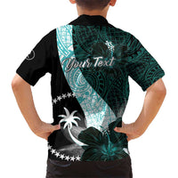 Chuuk Constitution Day Kid Hawaiian Shirt Hibiscus Turquoise Pattern LT01 - Polynesian Pride