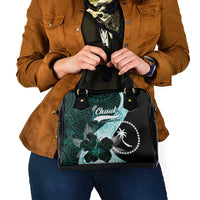 Chuuk Constitution Day Shoulder Handbag Hibiscus Turquoise Pattern LT01 - Polynesian Pride