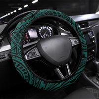 Chuuk Constitution Day Steering Wheel Cover Hibiscus Turquoise Pattern LT01 Universal Fit Turquoise - Polynesian Pride
