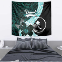 Chuuk Constitution Day Tapestry Hibiscus Turquoise Pattern LT01 - Polynesian Pride
