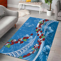 Fiji Tagimaucia Floral Area Rug Tapa Pattern LT01 - Polynesian Pride