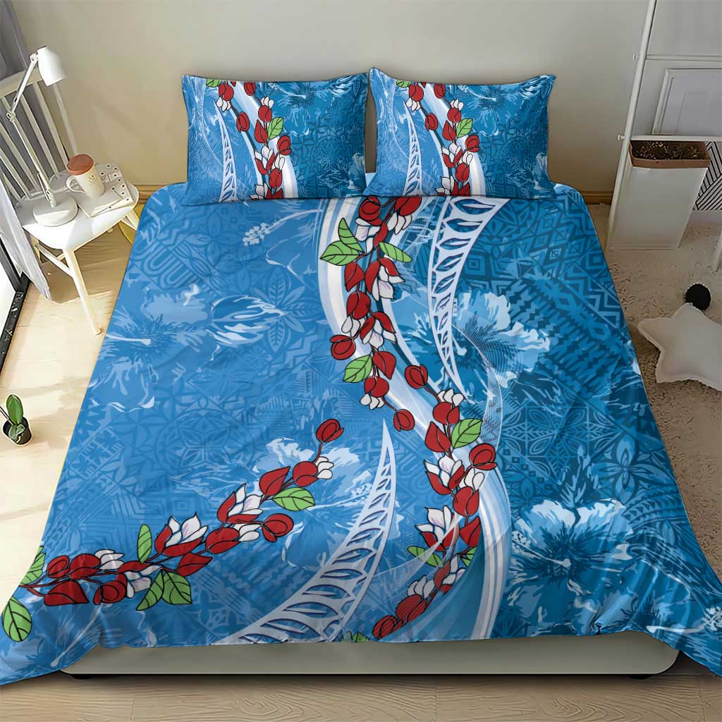 Fiji Tagimaucia Floral Bedding Set Tapa Pattern LT01 - Polynesian Pride