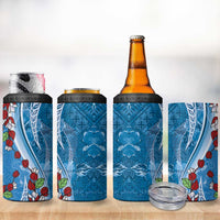 Fiji Tagimaucia Floral 4 in 1 Can Cooler Tumbler Tapa Pattern LT01 - Polynesian Pride