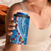 Fiji Tagimaucia Floral 4 in 1 Can Cooler Tumbler Tapa Pattern LT01 - Polynesian Pride