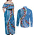 Fiji Tagimaucia Floral Couples Matching Off Shoulder Maxi Dress and Long Sleeve Button Shirt Tapa Pattern