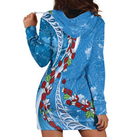 Fiji Tagimaucia Floral Hoodie Dress Tapa Pattern LT01 - Polynesian Pride