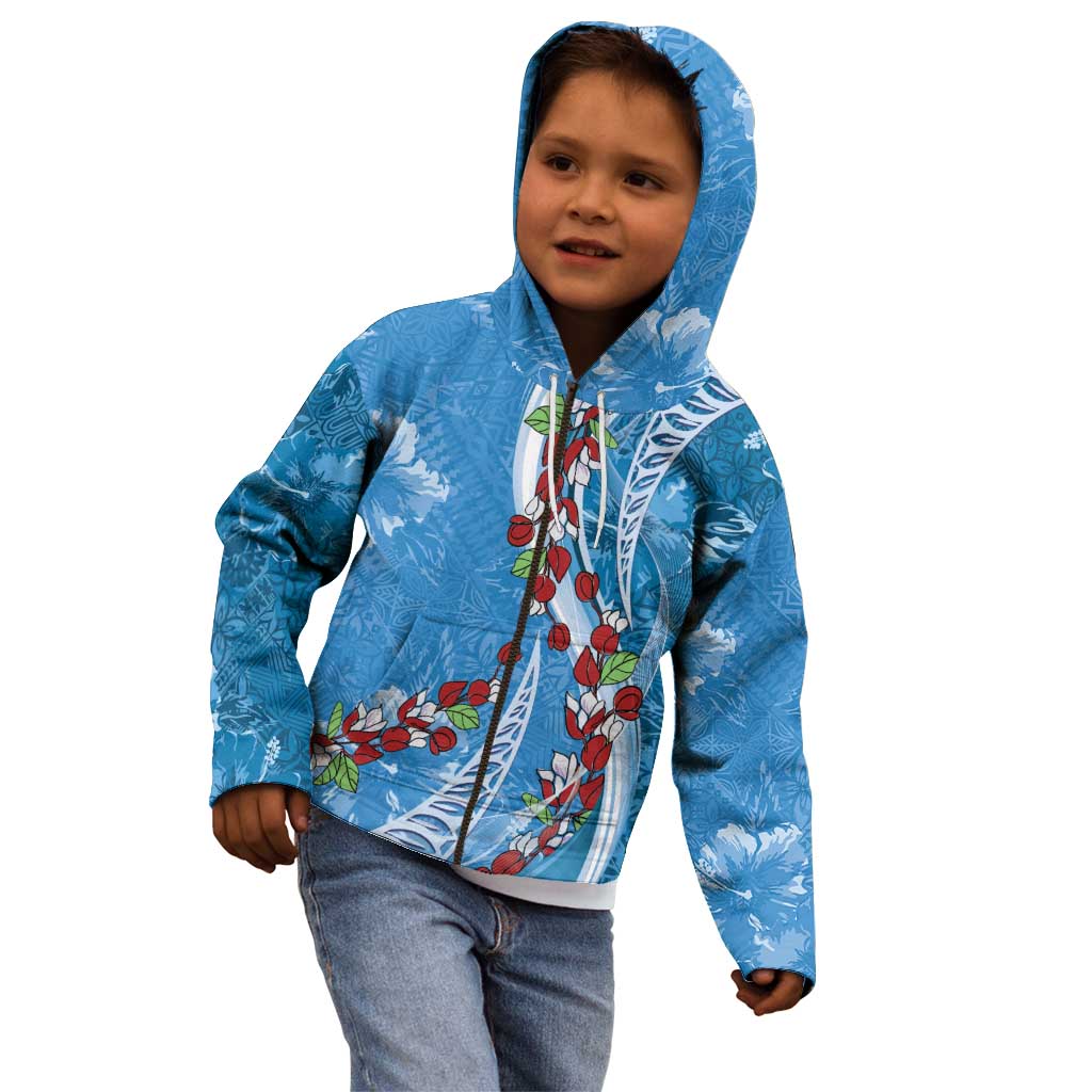 Fiji Tagimaucia Floral Kid Hoodie Tapa Pattern LT01 - Polynesian Pride