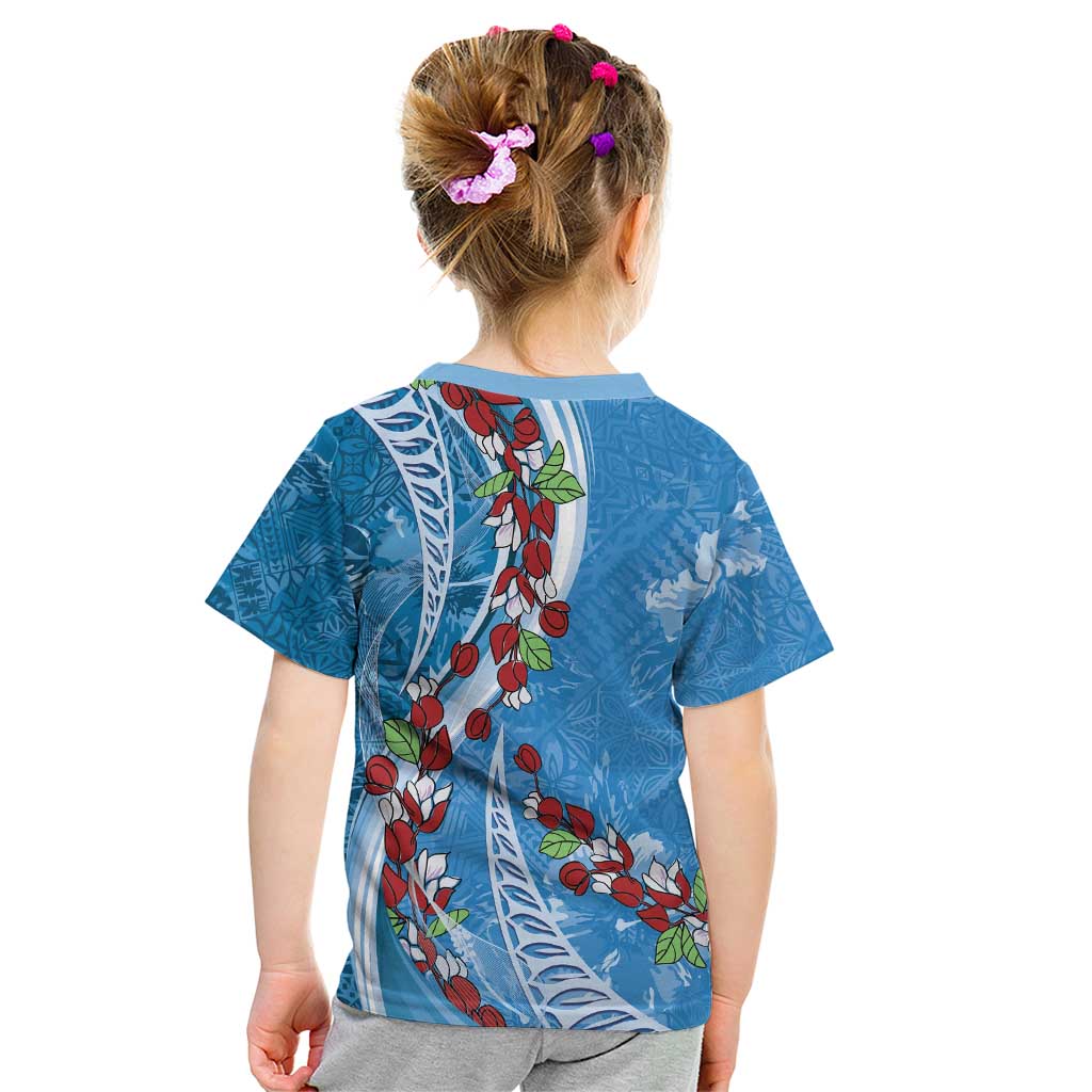 Fiji Tagimaucia Floral Kid T Shirt Tapa Pattern LT01 - Polynesian Pride