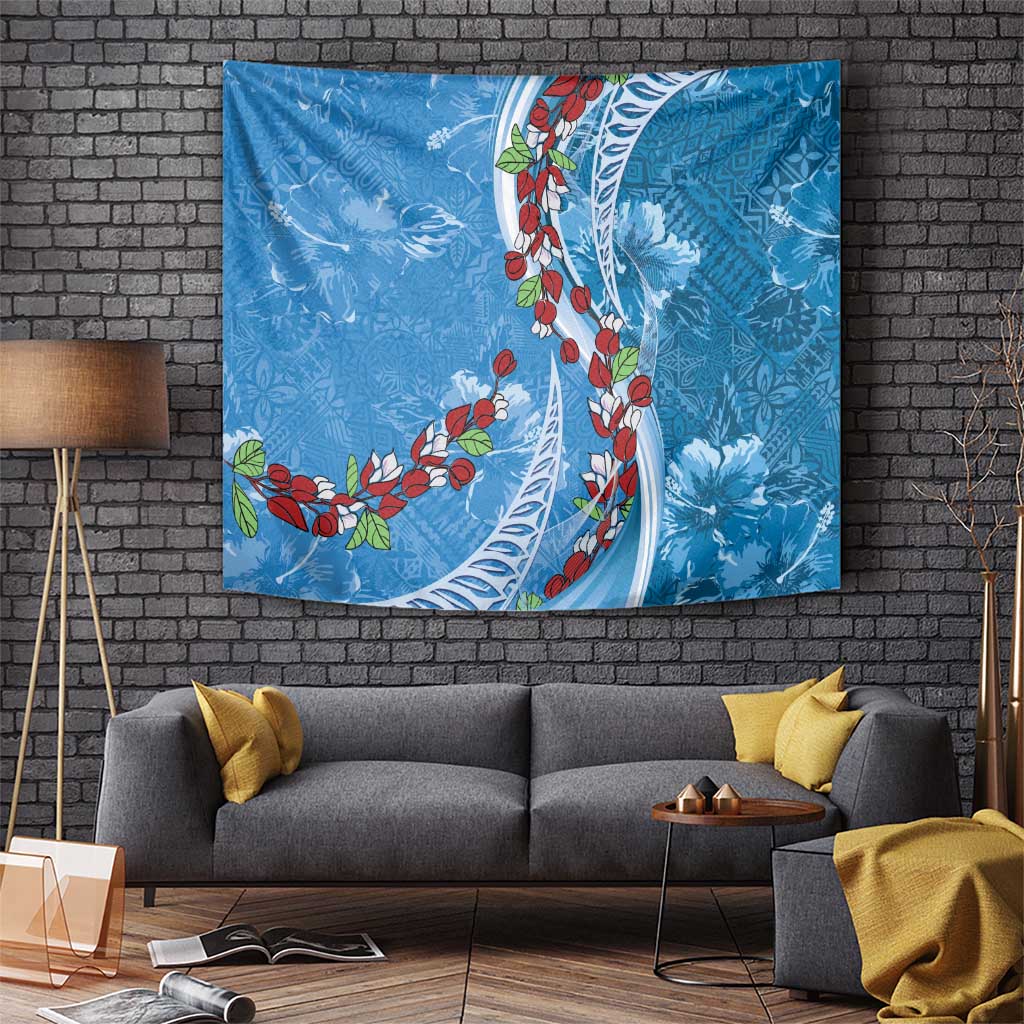Fiji Tagimaucia Floral Tapestry Tapa Pattern LT01 - Polynesian Pride