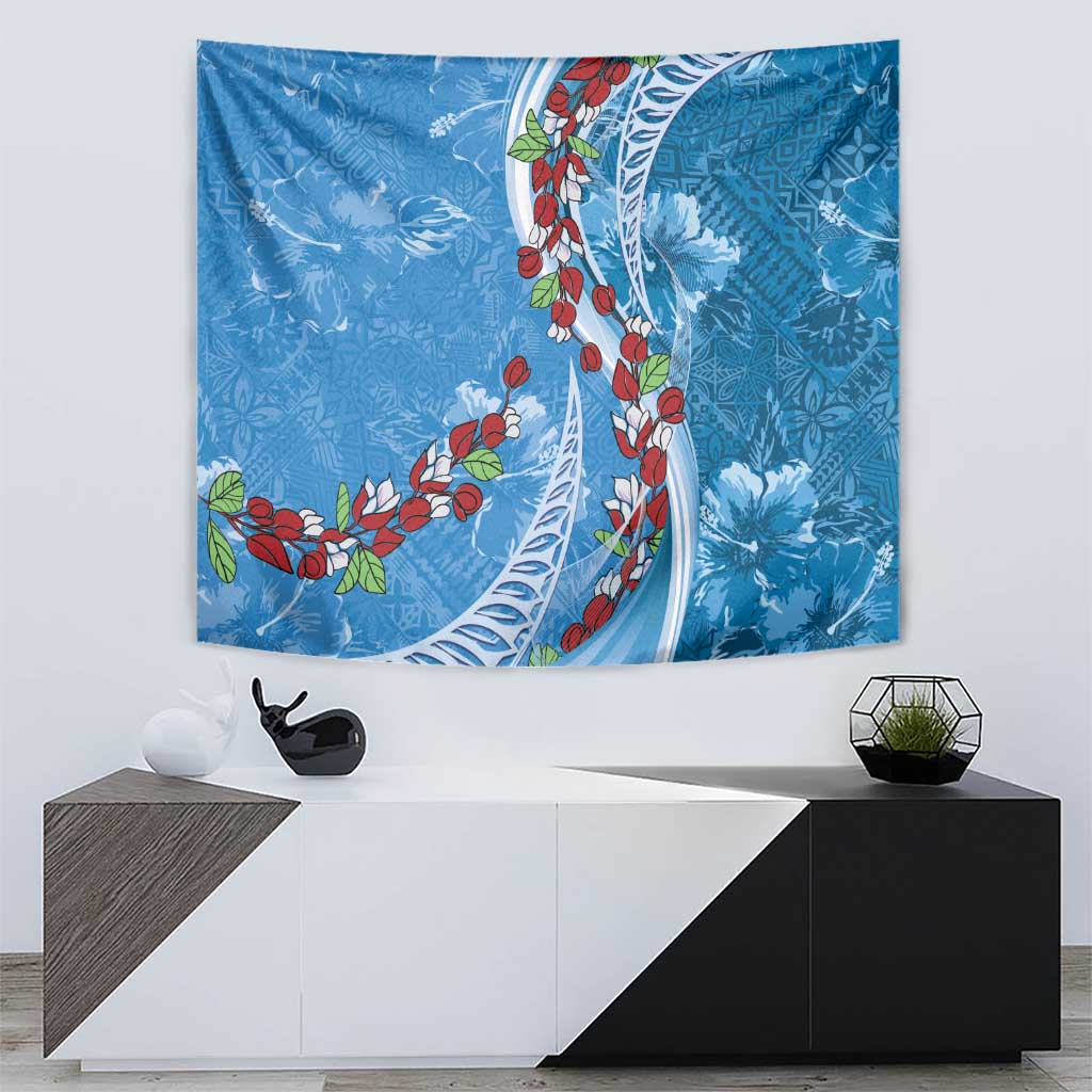 Fiji Tagimaucia Floral Tapestry Tapa Pattern LT01 - Polynesian Pride