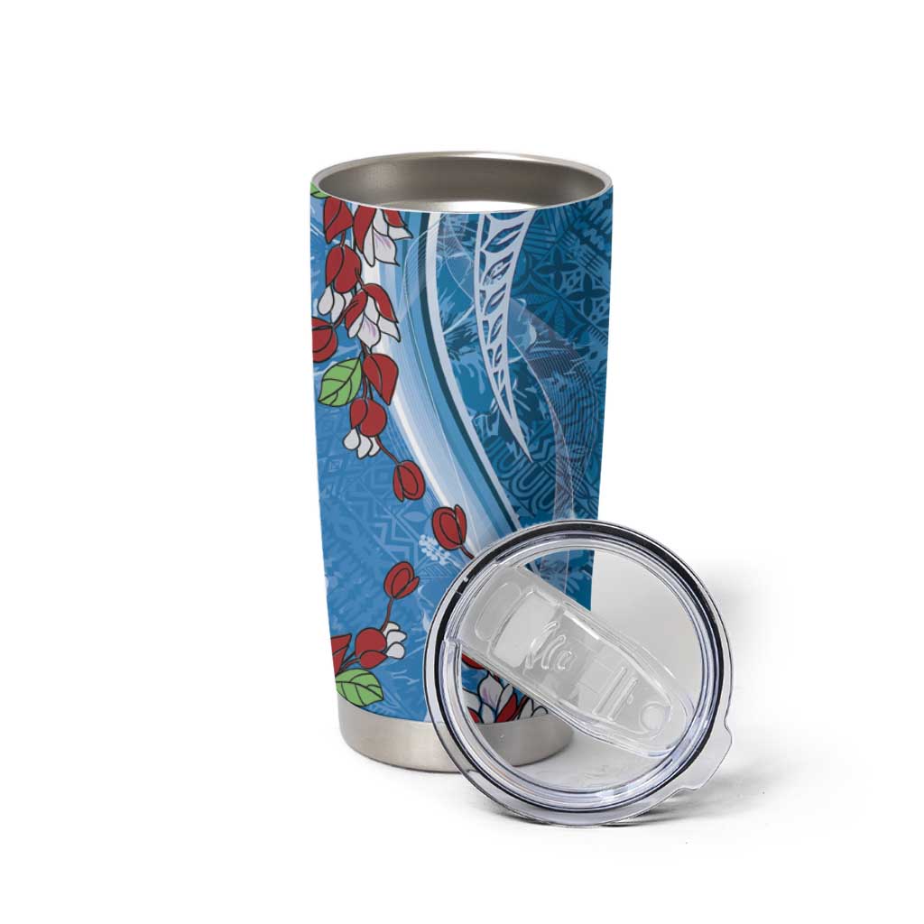Fiji Tagimaucia Floral Tumbler Cup Tapa Pattern LT01 - Polynesian Pride