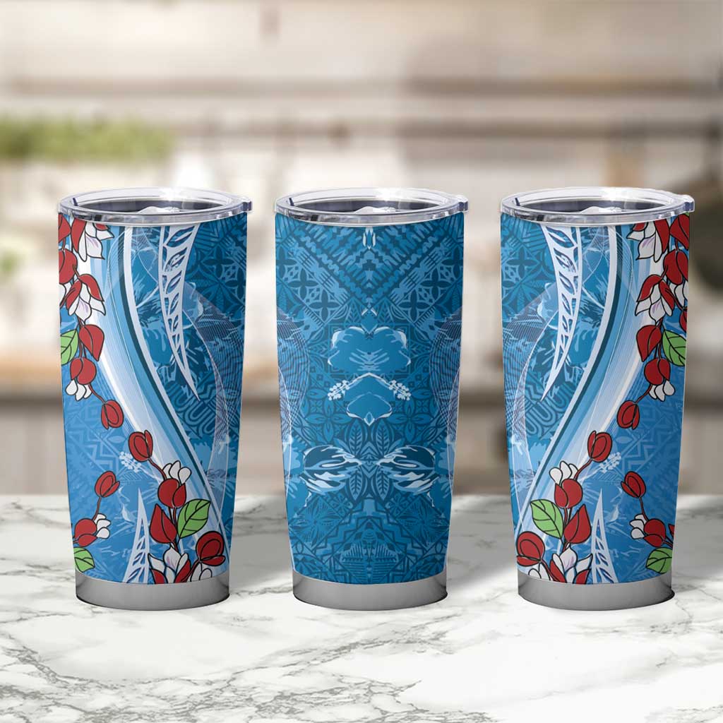 Fiji Tagimaucia Floral Tumbler Cup Tapa Pattern LT01 - Polynesian Pride
