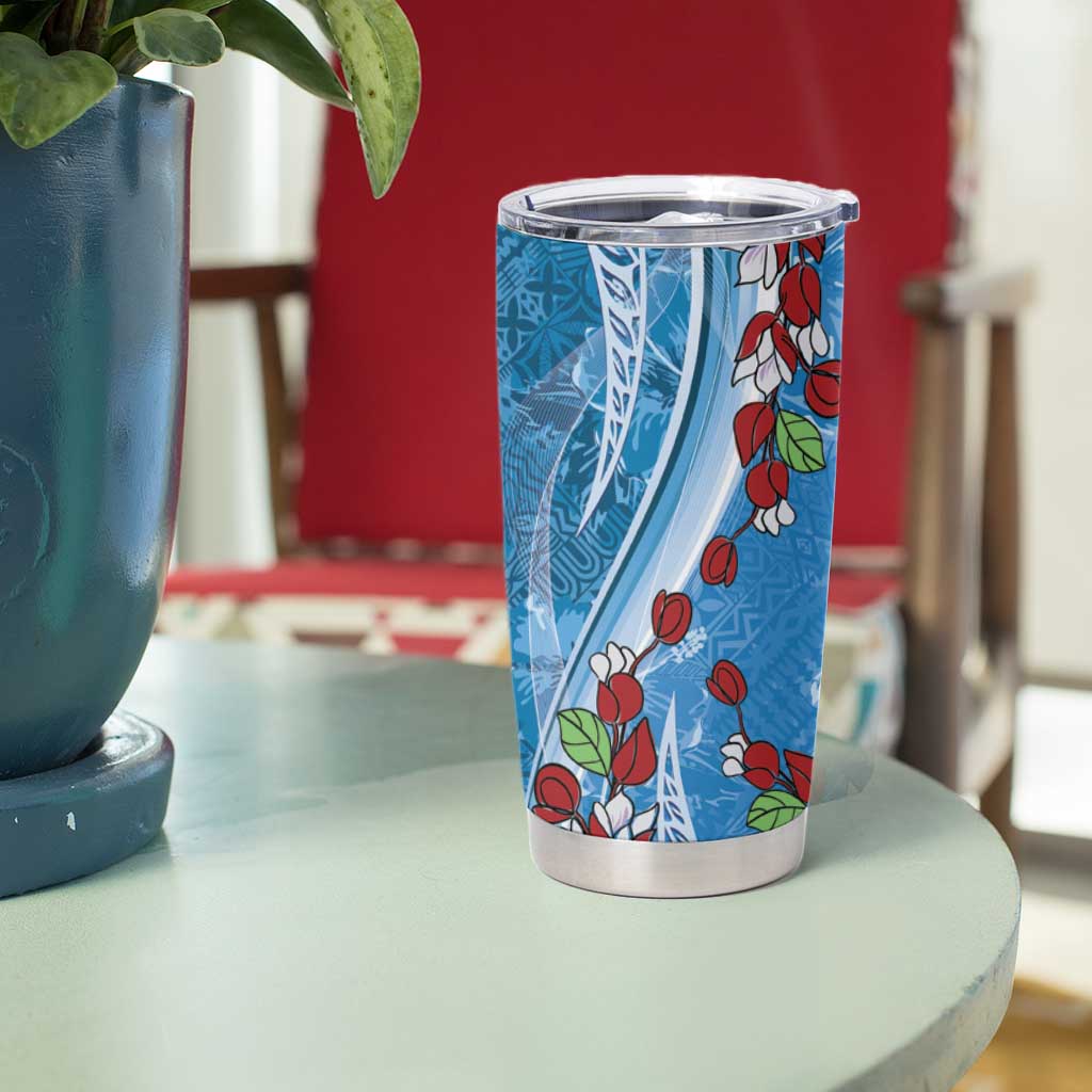 Fiji Tagimaucia Floral Tumbler Cup Tapa Pattern LT01 - Polynesian Pride