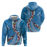 Fiji Tagimaucia Floral Zip Hoodie Tapa Pattern LT01 - Polynesian Pride