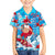 Hawaii Christmas Family Matching Off Shoulder Short Dress and Hawaiian Shirt Santa Claus Surfing Kakau Tropical Style LT01 Son's Shirt Blue - Polynesian Pride