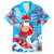 Hawaii Christmas Family Matching Tank Maxi Dress and Hawaiian Shirt Santa Claus Surfing Kakau Tropical Style LT01 Dad's Shirt - Short Sleeve Blue - Polynesian Pride