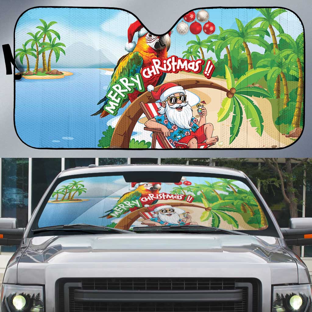 Hawaii Santa Parrot Christmas Auto Sun Shade Summer Vibe LT01 Blue - Polynesian Pride