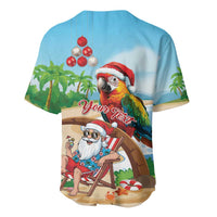 Personalized Hawaii Santa Parrot Christmas Baseball Jersey Summer Vibe LT01 - Polynesian Pride