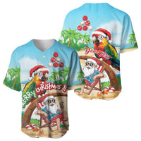 Personalized Hawaii Santa Parrot Christmas Baseball Jersey Summer Vibe LT01 - Polynesian Pride
