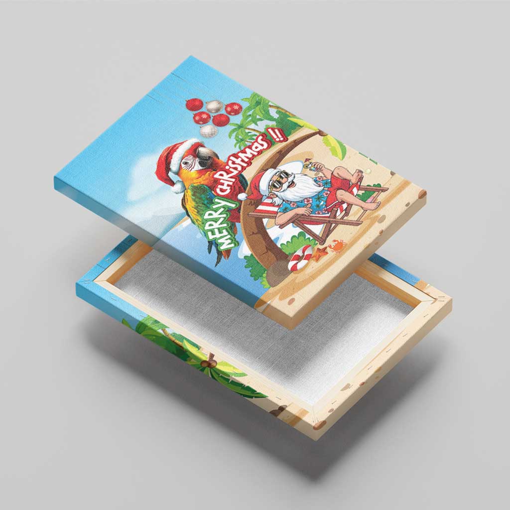 Hawaii Santa Parrot Christmas Canvas Wall Art Summer Vibe LT01 - Polynesian Pride